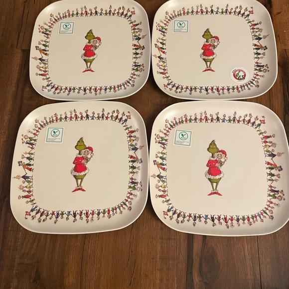 Dr. Seuss Dining Dr Seuss The Grinch Set 4 Bamboo Dinner Plates
